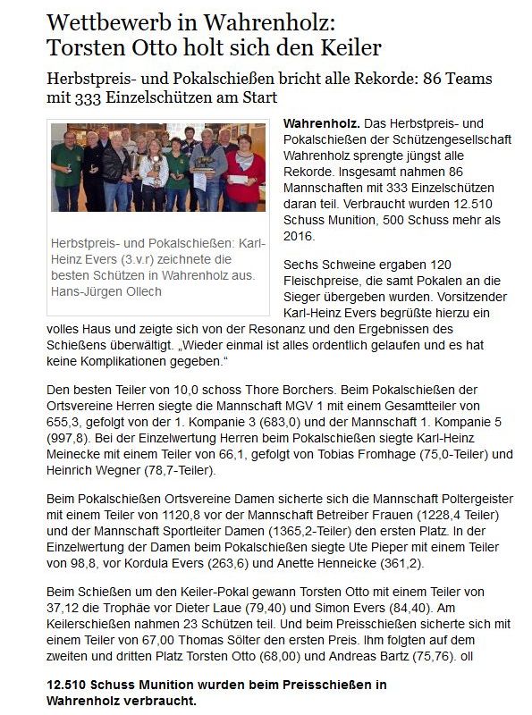 Bericht der Aller-Zeitung vom 02.11.2017