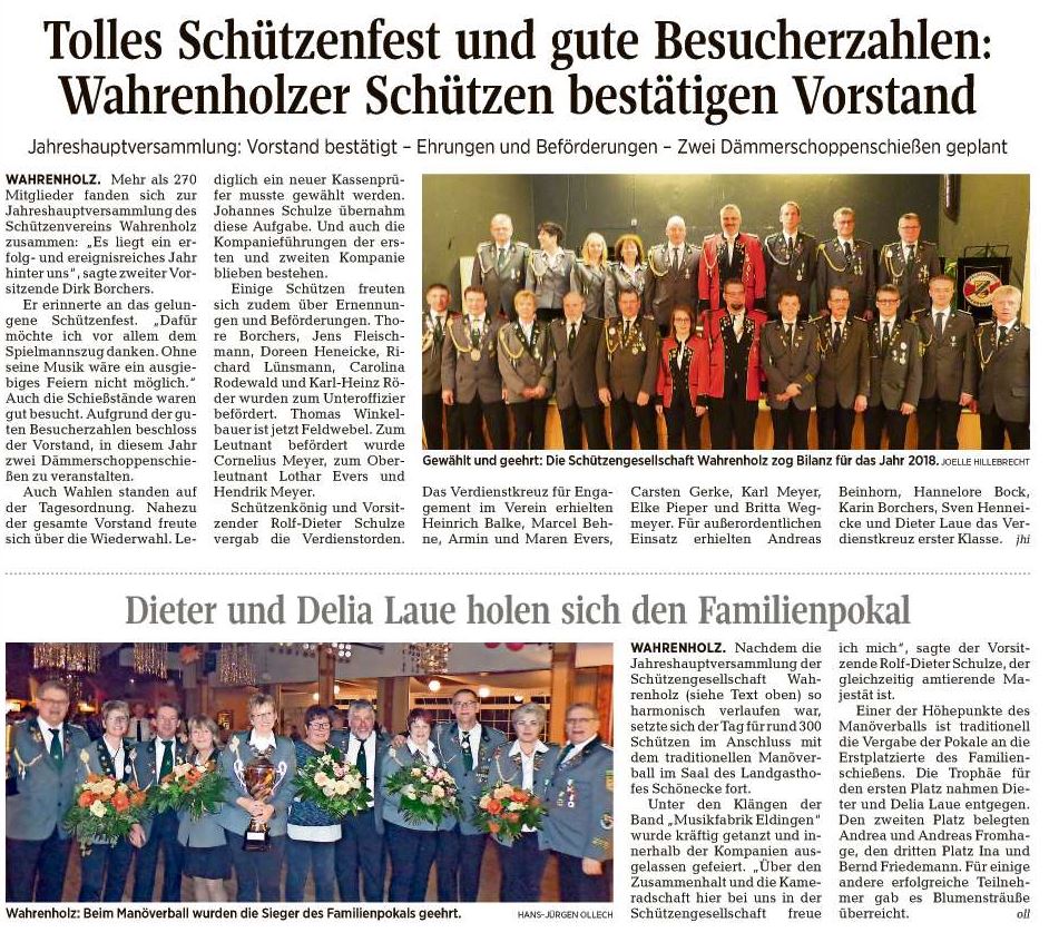 Bericht der Aller-Zeitung von 24.01.2019