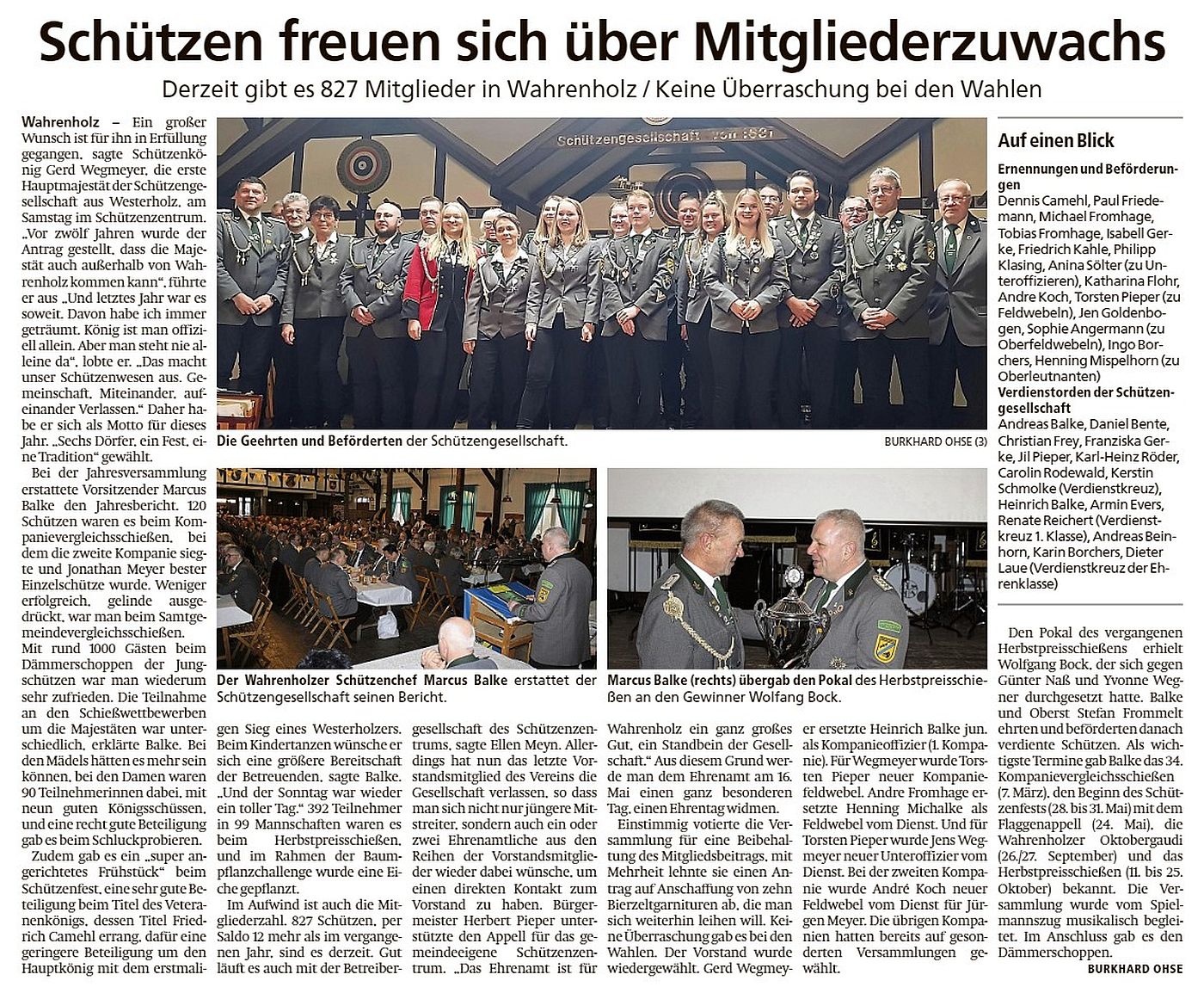 Jahreshauptversammlung 2026 - Bericht Isenhagener Kreisblatt v. 19.01.2026