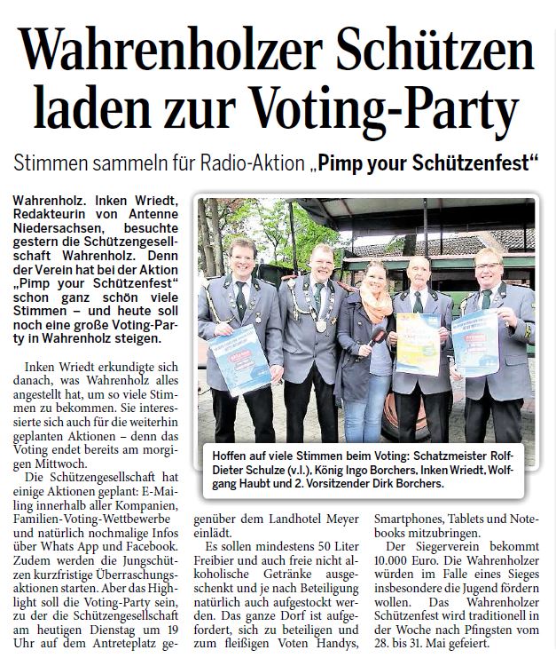 Bericht der Aller-Zeitung vom 12.05.2015