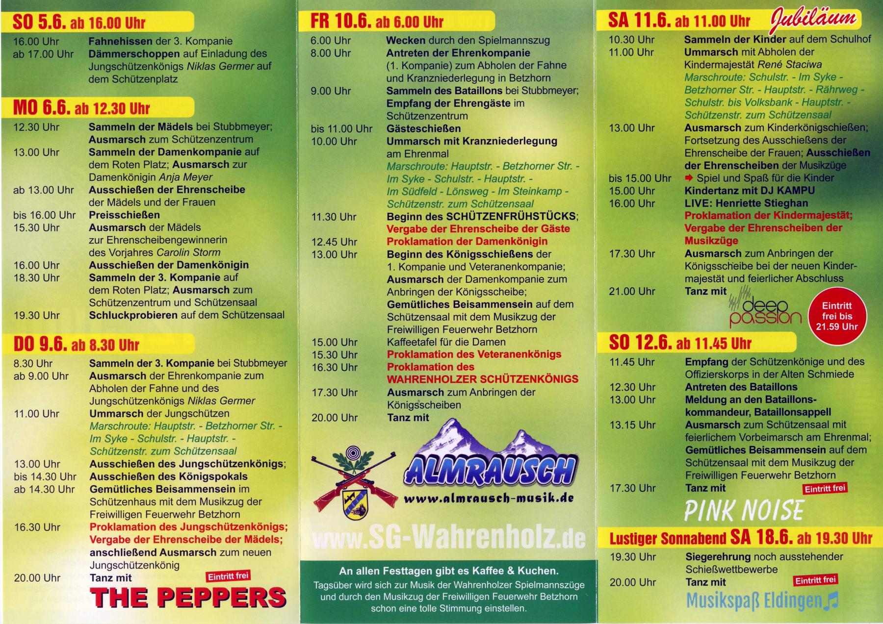 Programm Schützenfest 2022