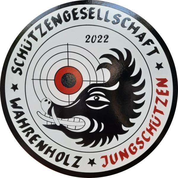 Jungschützenkönigsscheibe 2022 - gemalt von Kerstin Schmolke
